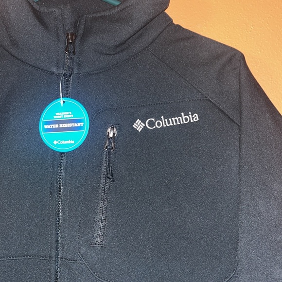 New Mens L Columbia Black Ascender ll Softshell Outdoor Jacket water resistant - Picture 2 of 9